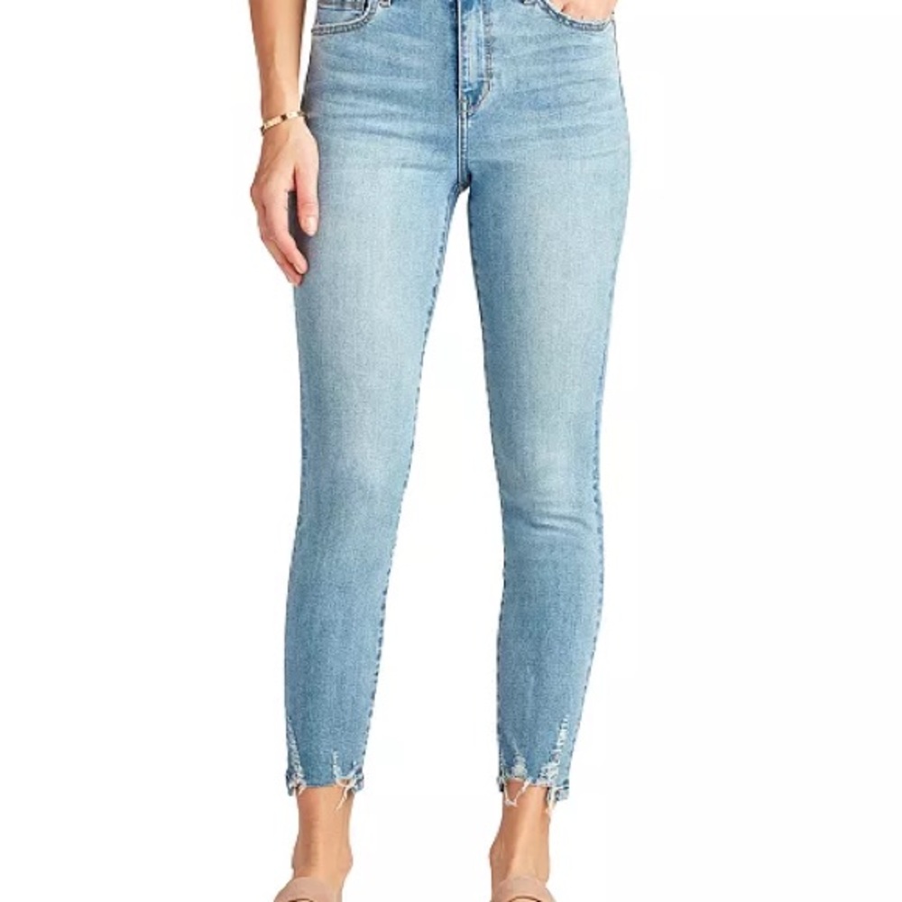 Sam Edelman Skinny Stiletto High Rise  Ankle Jeans with Distressed Details